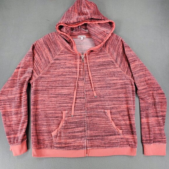 Vintage Y2K Juicy Couture Pink Velour Zip-Up Hoodie Jacket XL Space Dyed Crown - Picture 2 of 8